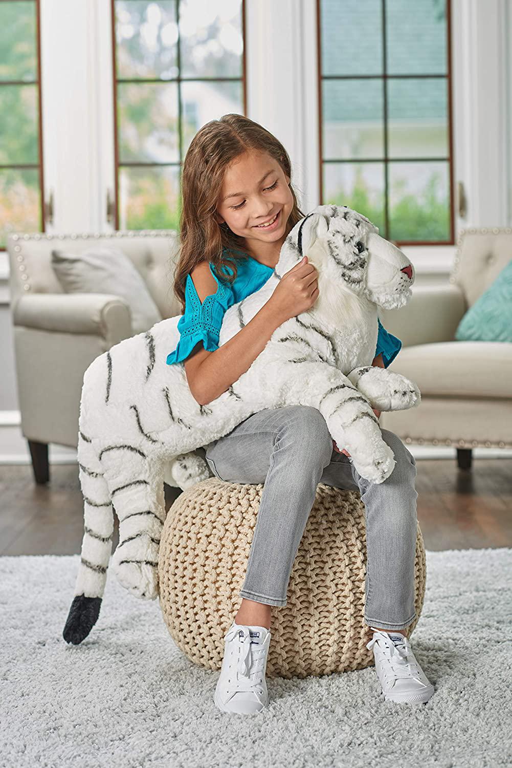 Wild Republic Jumbo White Tiger Plush, Giant Stuffed Animal, Plush Toy, Gifts for Kids, 30"