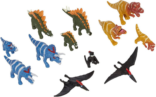 Wild Republic Dinosaur Family Animal Figurines Tube, Dinosaur Toys, TRex, Triceratops, Stegosaurus and Pteranodon Dinosaur Families
