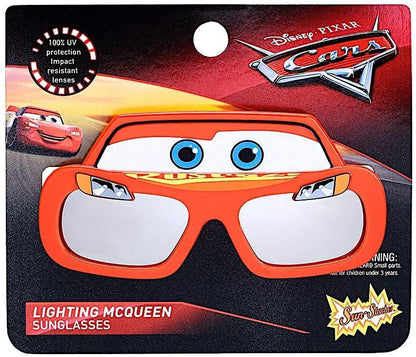 Sun-Staches Cars Lightning McQueen Lil' Characters Costume Party Favor Shades UV400, Multi-Colored, 8", Model Number: SG3714