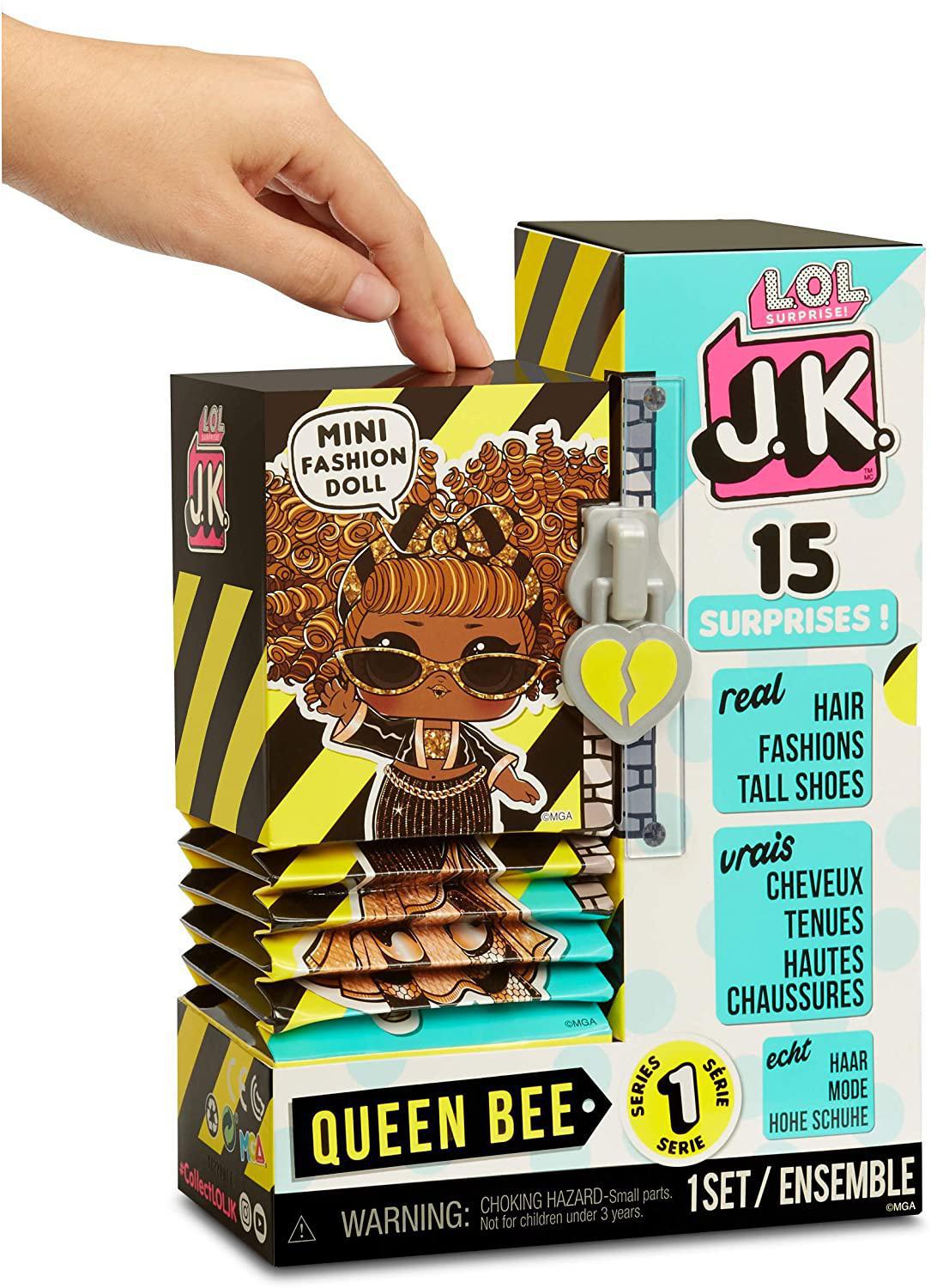 L.O.L. Surprise! JK Mini Fashion Dolls with 15 Surprises -  Pick From Queen Bee, Neon Q.T. and JK Diva