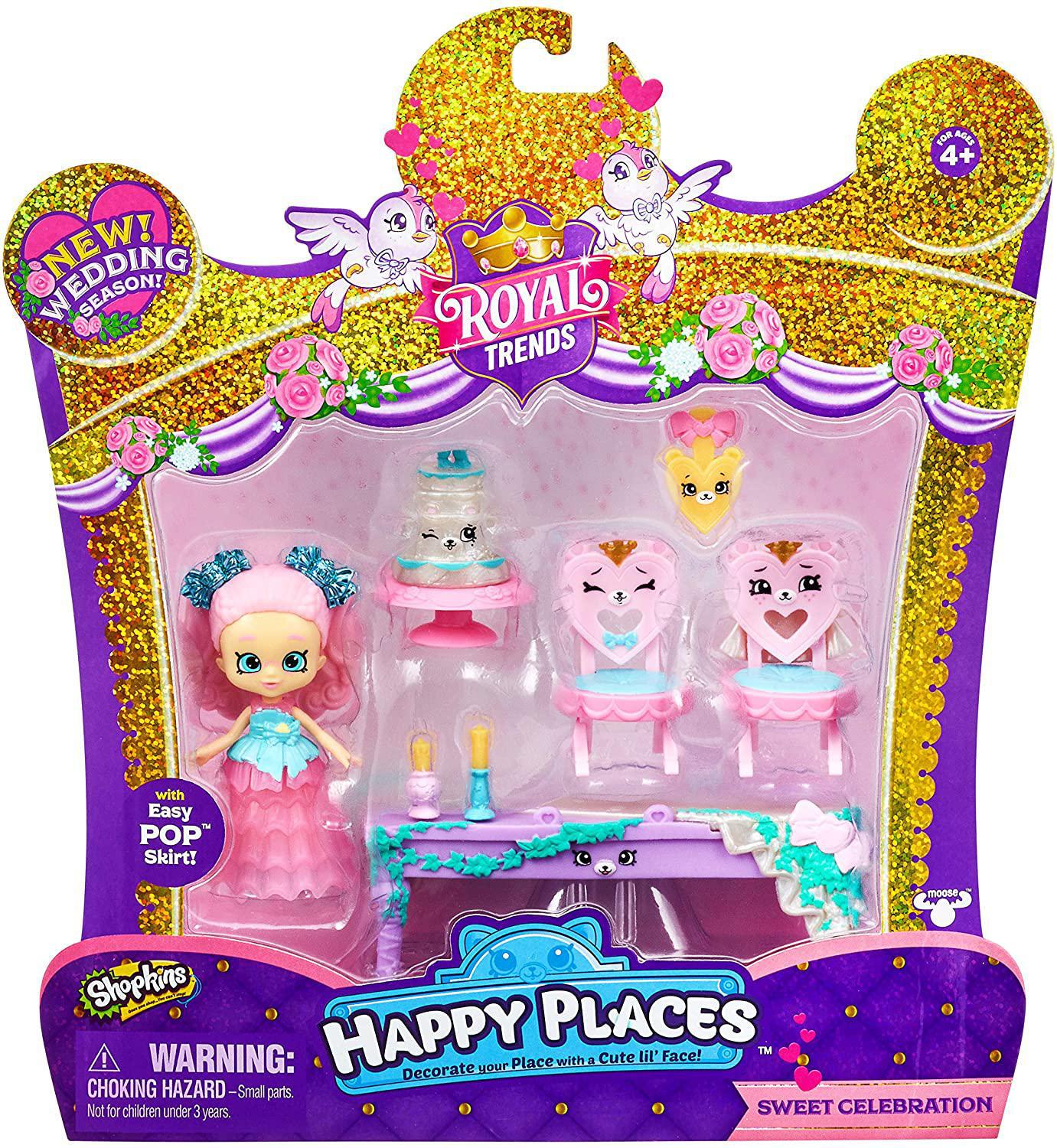 Shopkins Happy Places Happy Scene Doll Figures Playset Pack Sweet Celebration