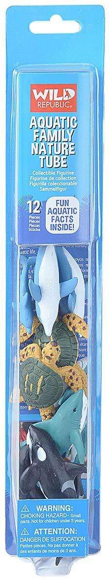 Aquatic Family Animal Figurines Tube, Ocean Toys, Shark, Dolphin, Sea Turtle, Orca, Sea Life Families Collection