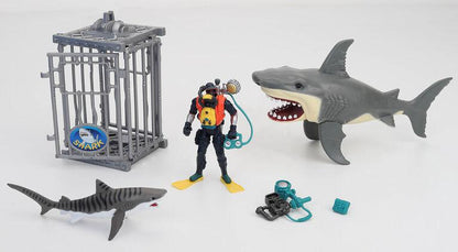 Animal Planet Extreme Shark Adventure Playset - Playset Cage Great White Tiger Diver 2020