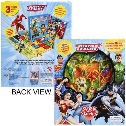 DC Justice League Stuck on Stories Board Book - 10 Toy Suction Cups,10 pages of fun!