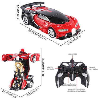 Transform RC Car Robot, 360° Rotating Toys Transformers Robot One-Button Gesture Induction Deformation Function Car Toy