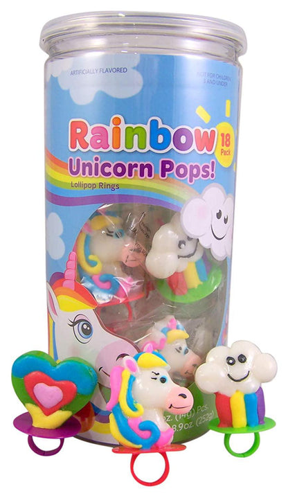 Rainbow Unicorn Lollipop Ring/Rings Tube