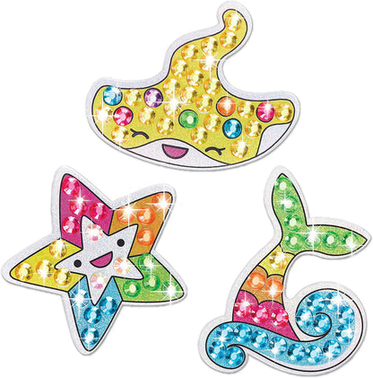 Creativity for Kids Big Gem Diamond Painting Kit - Create Your Own Under the Sea Friends - Mermaid and Sea Diamond Art for Kids