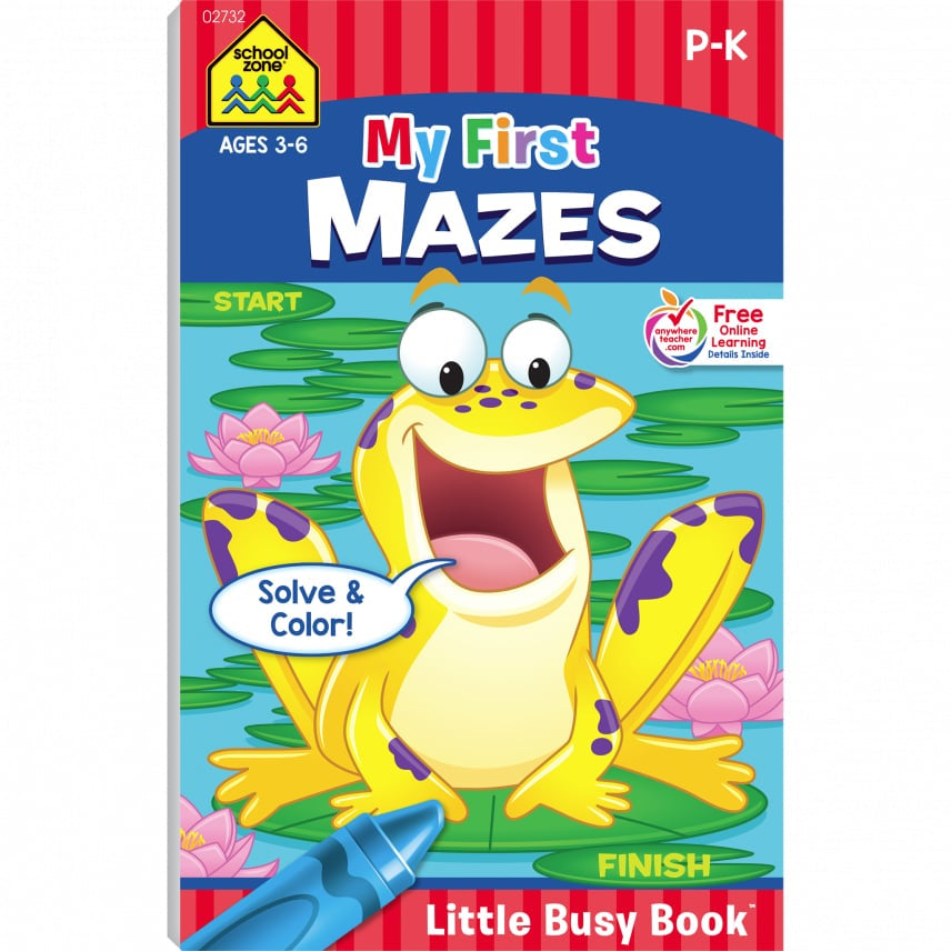 My First Mazes Workbook - Ages 3 to 6, Preschool to Kindergarten, Activity Pad, Maze Puzzles, Coloring