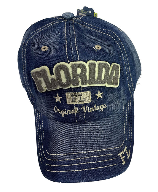 Florida Washed Style Hat - Navy - One Size Fits Most, Dad Gift Baseball Cap