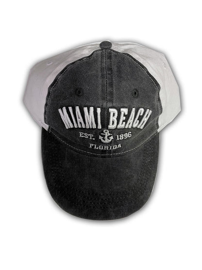 Miami Beach Florida Washed Style Adult Size Hat - Assortment Colors - One Size Fits Most, Dad Gift Baseball Cap