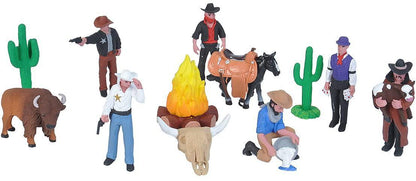 Wild Republic Figurines Tube, Cowboy Action Figures, West Set Kids Toys, Gifts for Boys, Wild West Figurines Tube 10 Figures