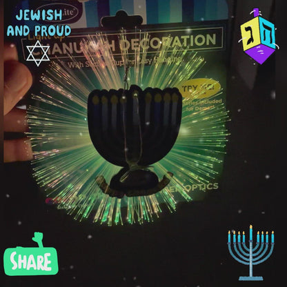 Chanukah Fiber Optic Light Up Menorah Decoration - Great For Chanukah Holiday Playtime
