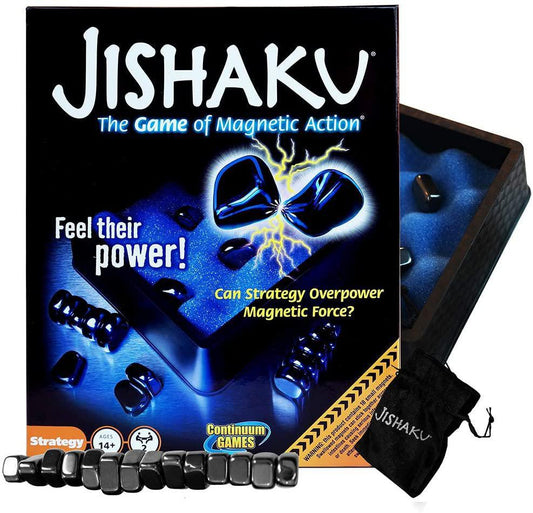 Continuum Games Jishaku Board Game - 18 Polished Magnetic stones Strategy Kids and Family Game