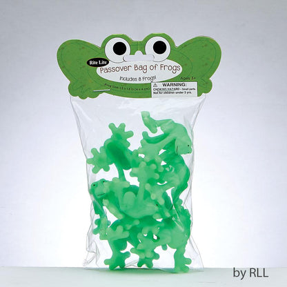 Jewish Passover Bag of stationary Frogs, Include 8 Pcs Green Frogs