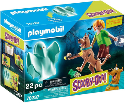 PLAYMOBIL® Scooby-DOO! Scooby & Shaggy with Ghost, Set includes Scooby, Shaggy, ghost, Scooby Snacks, hamburger