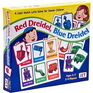 Red Dreidel, Blue Dreidel Jewish Color Match Lotto Game With 4 Game Boards