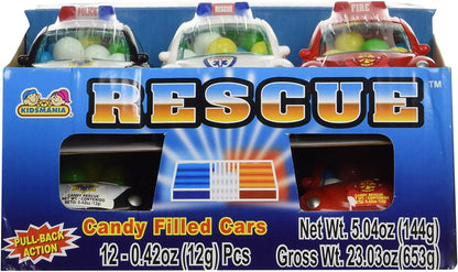 Kids Mania Vehicle Rescue Candy Filled Cars: Police, Fire, Paramedic