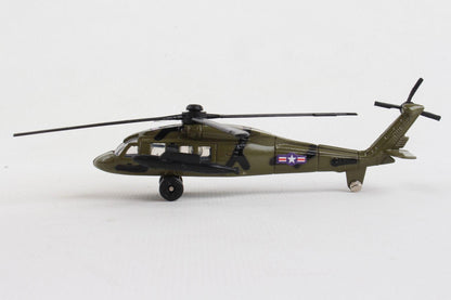 Runway24 Hawk Helicopter, Die-cast Metal Toy - Create your own runway with connected pieces and accessories