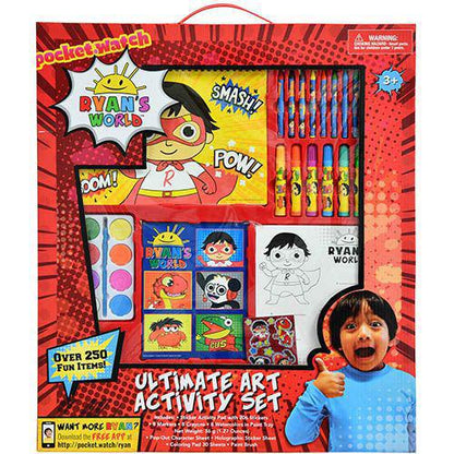 Ryan's World Ultimate Art Activity Set in Box 250 pcs- Stickers , Coloring Pen & Crayon
