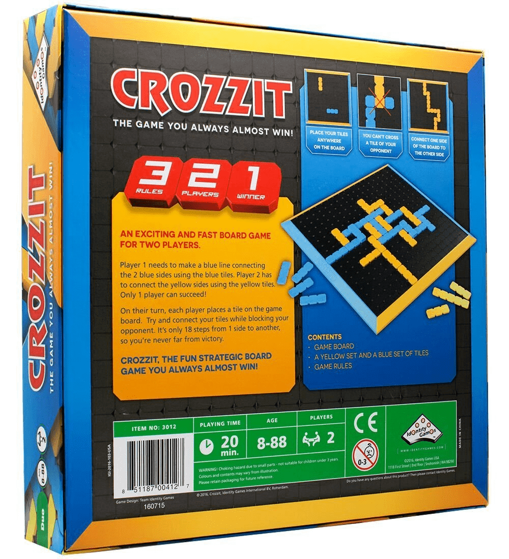 Dentity Games CROZZIT - Fun and Exciting Strategy Board Game for 2 Players
