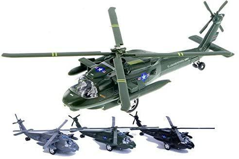 Diecast Model Military UH60A Blackhawk Pullback Helicopter Vehicle Toy