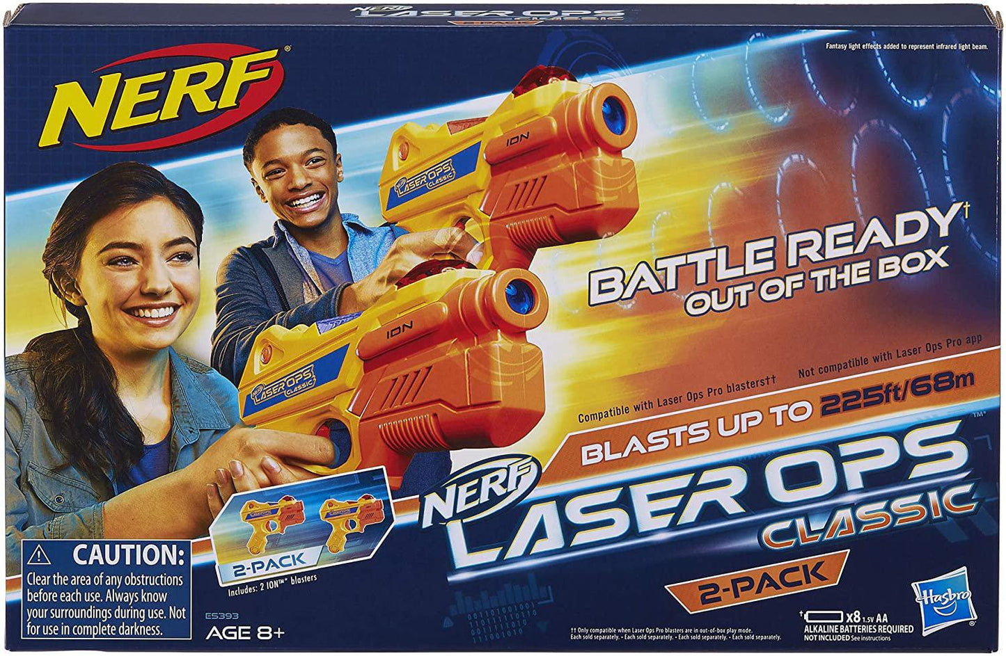 Kids NERF Laser Ops Classic Ion Blaster 2 Pack With Light and sound effects, unlimited ammo, Great Gift For Birthday