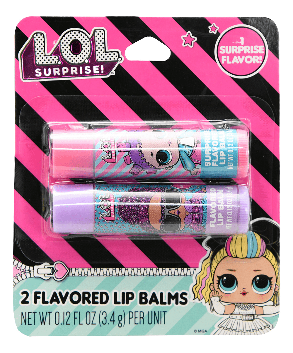 L.O.L. Surprise! Pink & Purple Flavored Lip Balm - Set of Two