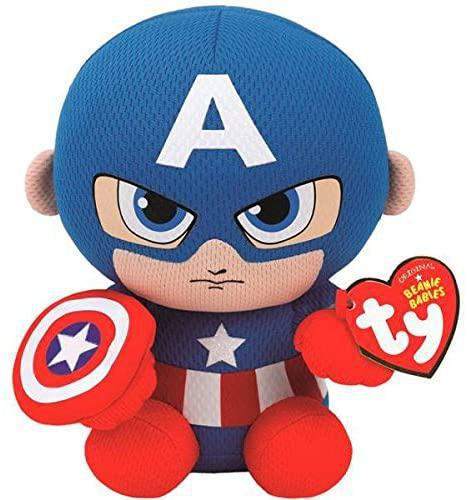 Ty Marvel Beanie Baby Captain America Soft and Adorable Toy Plush 6 Inches