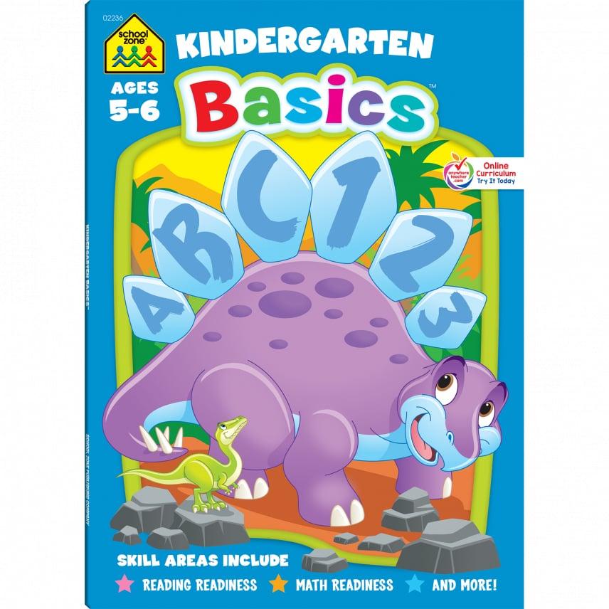 School Zone Kindergarten Basics Workbook - Ages 5 to 6, Reading Readiness, Math Readiness, Alphabet, Shapes, Patterns, Numbers 0-10