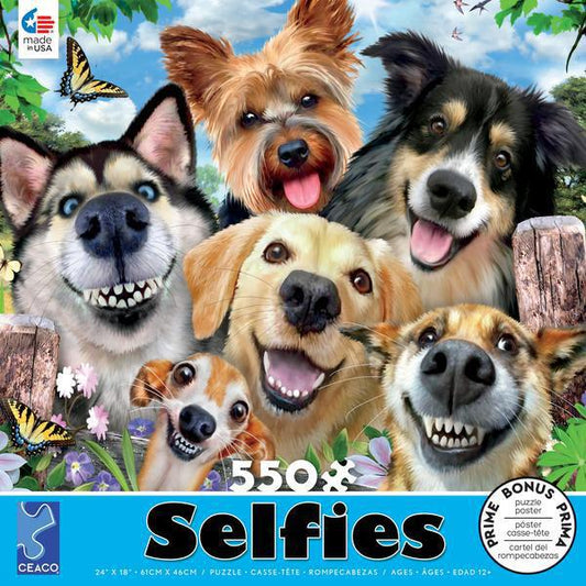 Ceaco Selfies Puzzle - 550Piece with vibrant art printed on quality, durable puzzle pieces.