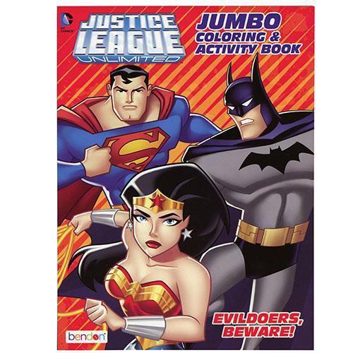 Bendon Justice League Unlimited Evildoers Beware Jumbo Coloring And Activity Book 80 pages