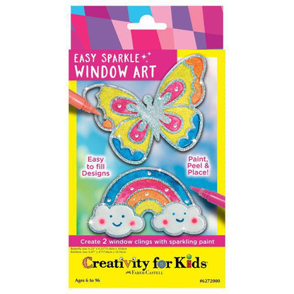 Butterfly and Rainbow Easy Sparkle Rhinestones Window paint Art Activity Kit For Kids 6272000