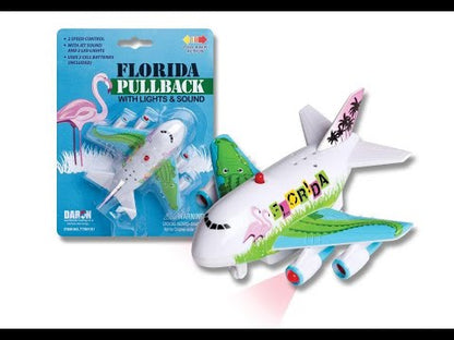 Florida Pullback Airplane Toy with Light and Take-Off Action Sound