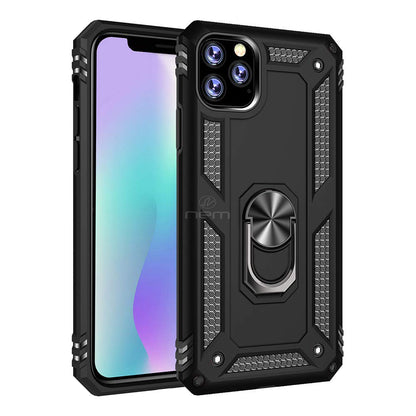 iPhone 11 Pro Max (6.5 inches) Hybrid Case with Ring Stand/Kickstand Black
