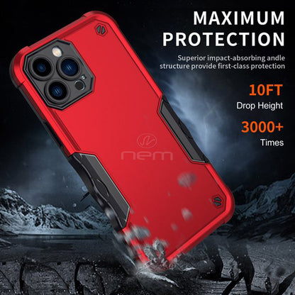 iPhone 14 Pro (6.1") Non-Slip Shockproof Hybrid Case, Red or Black