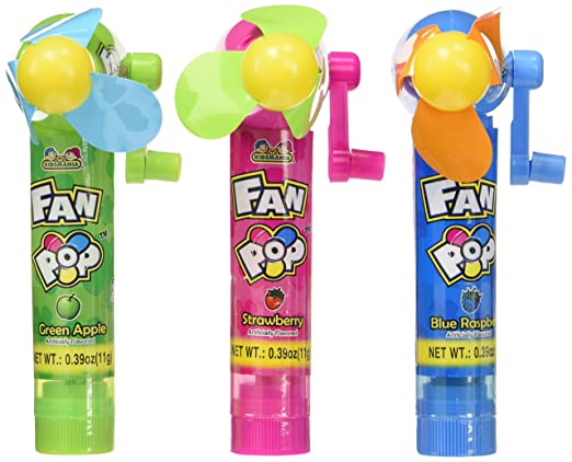 Kidsmania Fan Pop Filled Candy Lollipop Kids Toy 0.39 oz Each - No Battery Needed 1Pcs