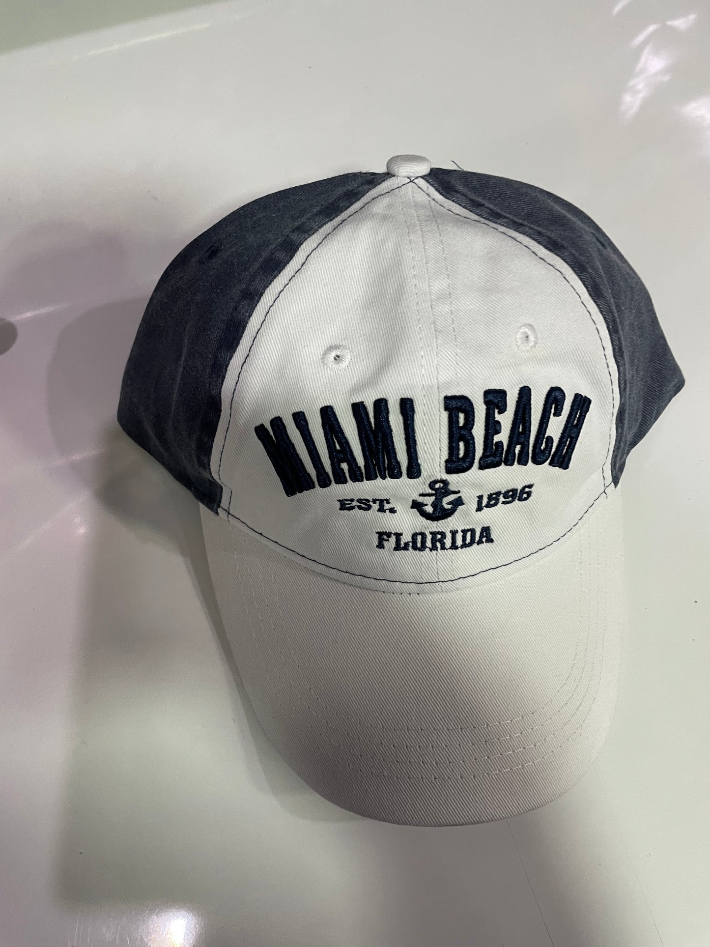 Miami Beach Florida Washed Style Adult Size Hat - Assortment Colors - One Size Fits Most, Dad Gift Baseball Cap