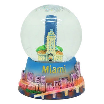Miami Florida Icons Colorful Snow Globe 45mm Polyresin - 3D images of South Beach Famous Landmarks